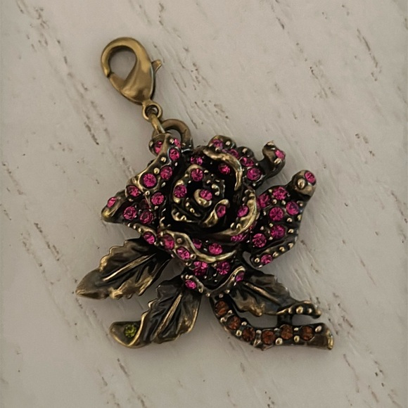 Heidi Daus Swarovski Crystal Rose Charm with Lobster Claw Clasp - Picture 12 of 12